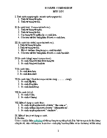 Chuyên đề Comparison (So sánh)