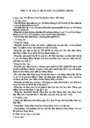 Giáo án Đại số 8 Sách KNTT - Tiết 67+68, Bài 29: Hệ số góc của đường thẳng