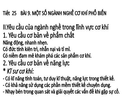 Bài giảng Công nghệ Lớp 8 - Bài 10 đến 12