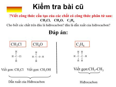 Bài giảng Hóa học Lớp 9 - Bài 36: Metan