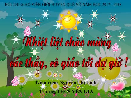 Bài giảng Toán Lớp 9 - Tiết 25: Vị trí tương đối của đường thẳng và đường tròn - Năm học 2017-2018 - Nguyễn Thị Tình