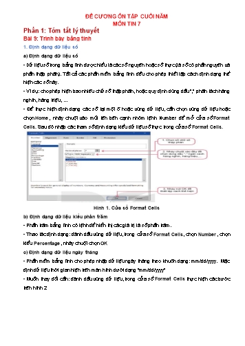 Đề cương ôn tập cuối năm môn Tin học 7