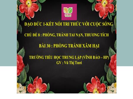 Bài giảng Đạo đức 1 - Chủ đề 8: Phòng, tránh tai nạn, thương tích - Bài 30: Phòng tránh xâm hại - Vũ Thị Tươi
