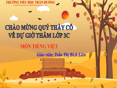 Bài giảng Tiếng Việt 3 - Luyện tập: Viết đoạn văn tả đồ vật - Năm học 2023-2024 - Trần Thị Bích Liên