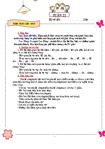 Bài tập ôn tập môn Tiếng Việt Lớp 5 - Tuần 22