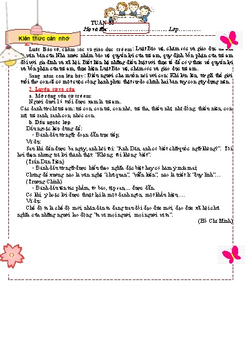 Bài tập ôn tập môn Tiếng Việt Lớp 5 - Tuần 33