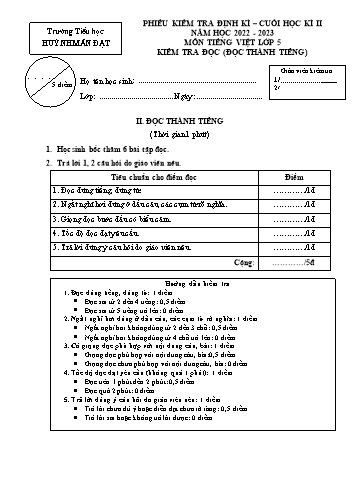 Đề khảo sát chất lượng học kì I môn Tiếng Việt Lớp 5 - Năm học 2024-2025 (Có đáp án + Ma trận)