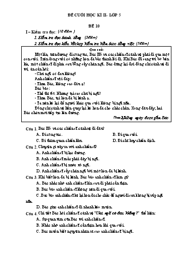 Đề thi cuối học kì II môn Tiếng Việt Lớp 5 - Đề 10