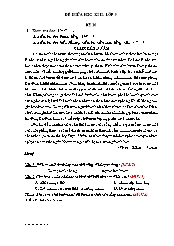 Đề thi tra giữa học kì II môn Tiếng Việt 5 - Đề số 10