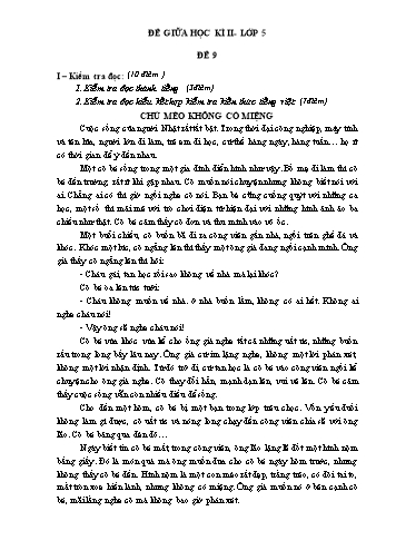 Đề thi tra giữa học kì II môn Tiếng Việt 5 - Đề số 9