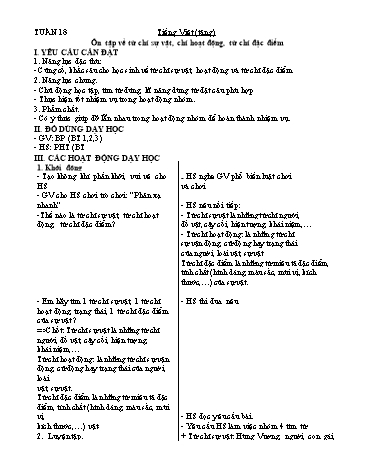 Kế hoạch bài dạy môn Tiếng Việt 4 - Tuần 18
