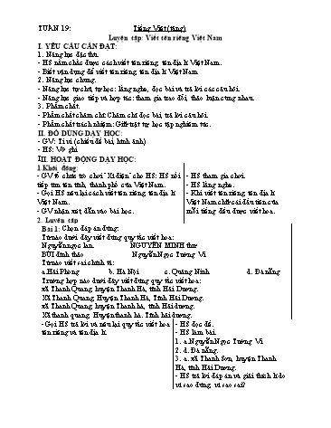 Kế hoạch bài dạy môn Tiếng Việt 4 - Tuần 19