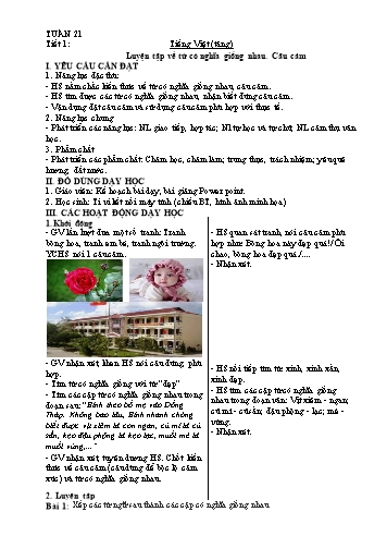 Kế hoạch bài dạy môn Tiếng Việt 4 - Tuần 21