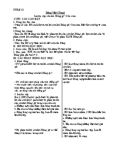 Kế hoạch bài dạy môn Tiếng Việt 4 - Tuần 23