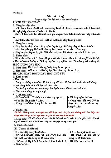 Kế hoạch bài dạy môn Tiếng Việt Lớp 3 - Tuần 3