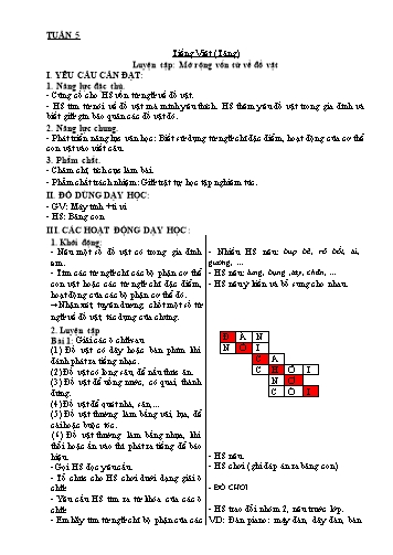 Kế hoạch bài dạy môn Tiếng Việt Lớp 3 - Tuần 5