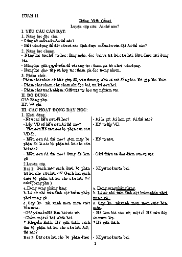 Kế hoạch bài dạy môn Tiếng Việt Lớp 4 - Tuần 11
