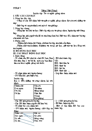 Kế hoạch bài dạy môn Tiếng Việt Lớp 4 - Tuần 7