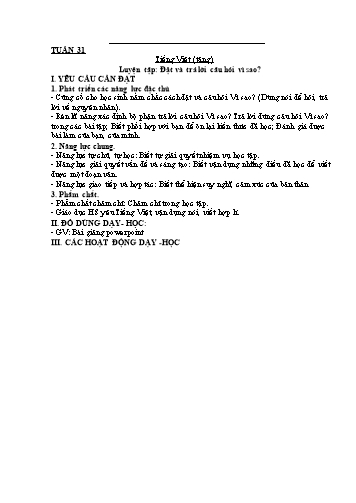 Kế hoạch bài dạy Phụ đạo môn Tiếng Việt 4 - Tuần 31