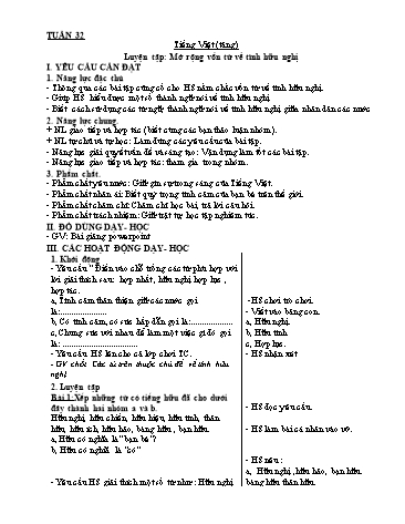 Kế hoạch bài dạy Phụ đạo môn Tiếng Việt 4 - Tuần 32