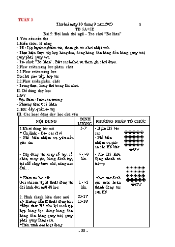 Kế hoạch bài dạy Tin học + Công nghệ + Thể dục Lớp 3, 4, 5 - Tuần 3 - Năm học 2023-2024
