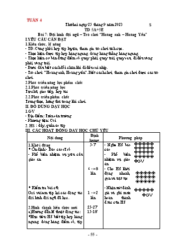 Kế hoạch bài dạy Tin học + Công nghệ + Thể dục Lớp 3, 4, 5 - Tuần 4 - Năm học 2023-2024