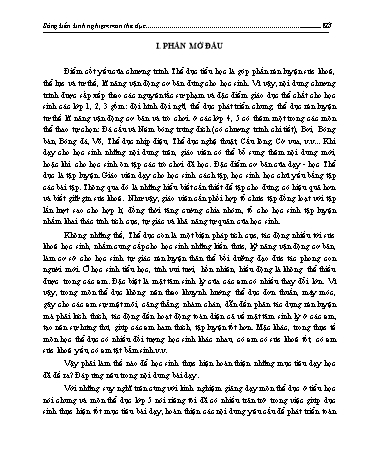 Sáng kiến kinh nghiệm Lồng ghép một số trò chơi nhỏ trong bài dạy thể dục nhằm tạo hứng thú cho học sinh