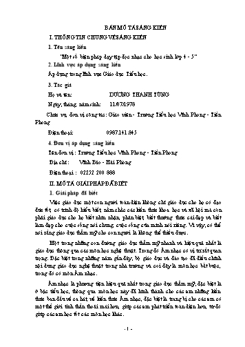 Sáng kiến kinh nghiệm Một số biện pháp dạy tập đọc nhạc cho học sinh lớp 4 - 5 năm học 2022-2023