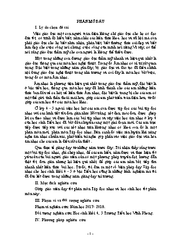 Sáng kiến kinh nghiệm Một số biện pháp dạy tập đọc nhạc cho học sinh Lớp 4 - 5