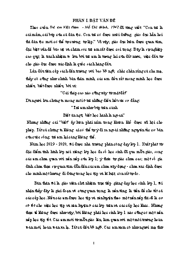 Sáng kiến kinh nghiệm Một số biện pháp để rèn nền nếp học tập cho học sinh Lớp 1