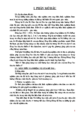 Sáng kiến kinh nghiệm Một số biện pháp nâng cao chất lượng học sinh giỏi cho các em đồng bào dân tộc thiểu số