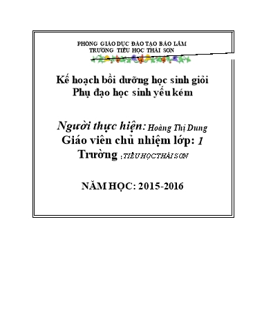 Sáng kiến kinh nghiệm Một số biện pháp rèn đọc cho học sinh yếu Lớp 1