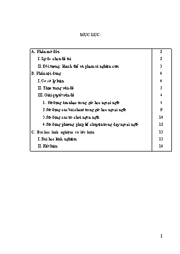 Sáng kiến kinh nghiệm Một số biện pháp tạo hứng thú học Tiếng Anh cho học sinh Tiểu học