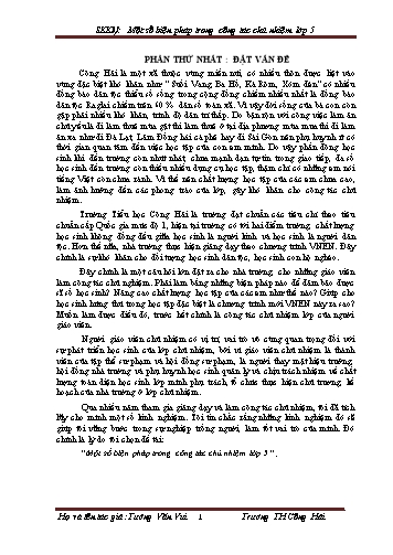 Sáng kiến kinh nghiệm Một số biện pháp trong công tác chủ nhiệm Lớp 5