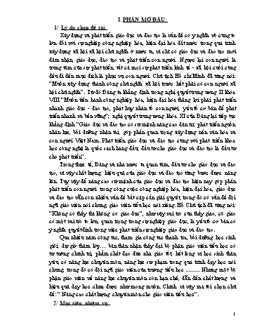 Sáng kiến kinh nghiệm Nâng cao chất lượng chuyên môn cho giáo viên Tiểu học