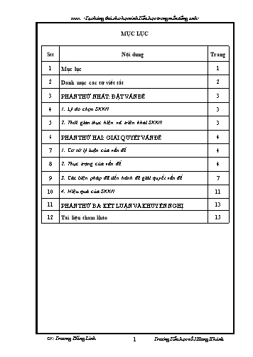 Sáng kiến kinh nghiệm Tạo hứng thú cho học sinh Tiểu học trong môn Tiếng Anh