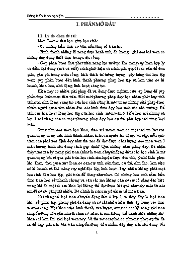 Sáng kiến kinh nghiệm Vận dụng phương pháp tích cực hóa hoạt động để dạy giải các bài toán về chuyển động đều cho học sinh Lớp 5