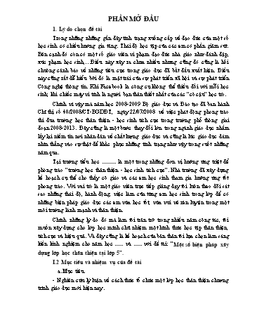 SKKN Một số biện pháp xây dựng Trường học thân thiện tại Lớp 5