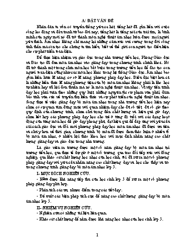 SKKN Phương pháp dạy hát tập thể môn âm nhạc trong trường Tiểu học